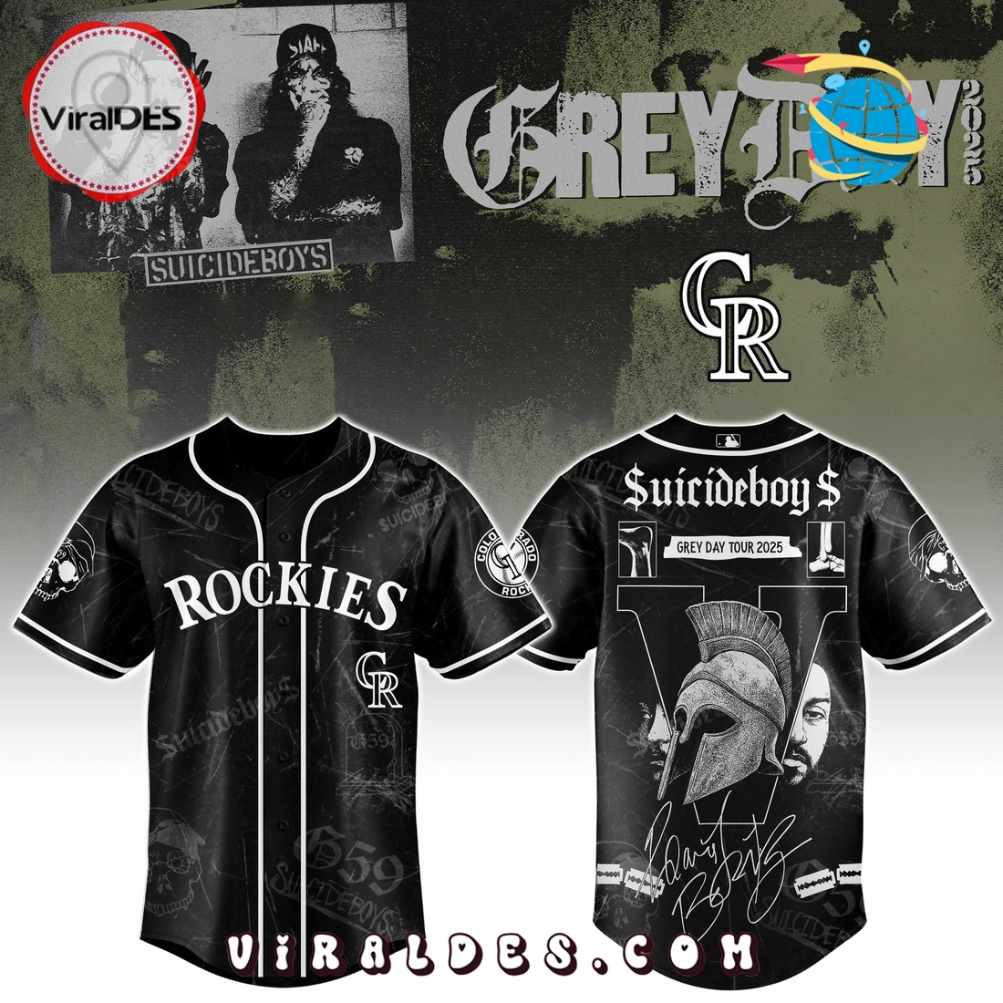 Colorado Rockies MLB x Suicideboys G59 Baseball Jersey Colorado Rockies MLB x Suicideboys G59 Baseball Jersey