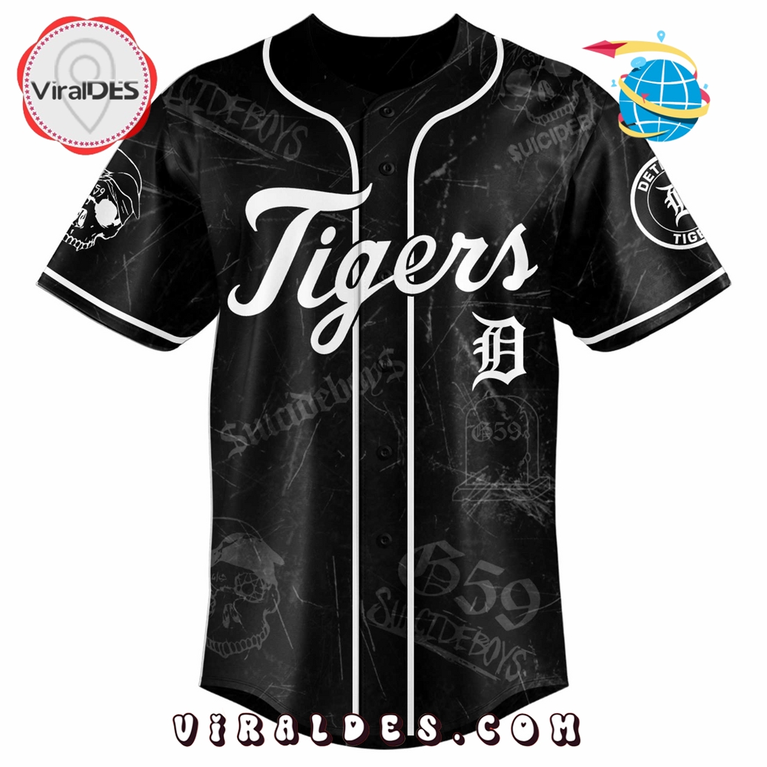 Detroit Tigers MLB x Suicideboys G59 Baseball Jersey Detroit Tigers MLB x Suicideboys G59 Baseball Jersey