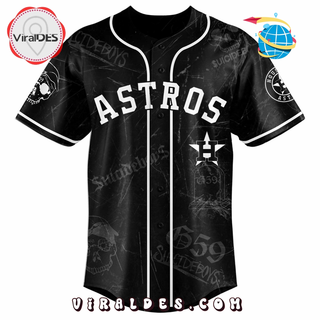 Houston Astros MLB x Suicideboys G59 Baseball Jersey Houston Astros MLB x Suicideboys G59 Baseball Jersey