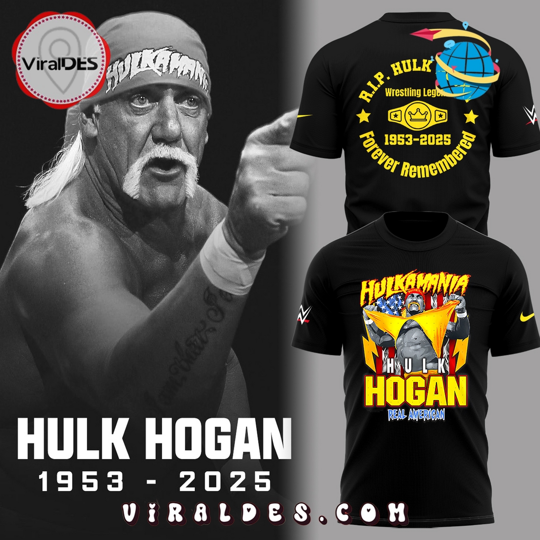 Hulk Hogan 1953 – 2025 Forever Remembered Hoodie Hulk Hogan 1953 – 2025 Forever Remembered Hoodie