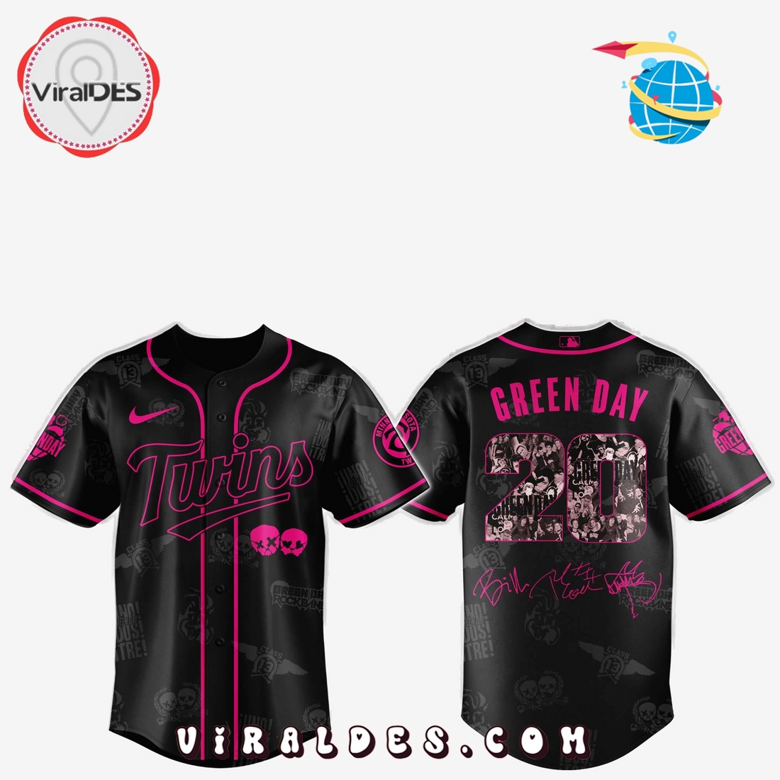 Minnesota Twins MLB x Green Day 20th Anniversary Baseball Jersey Minnesota Twins MLB x Green Day 20th Anniversary Baseball Jersey