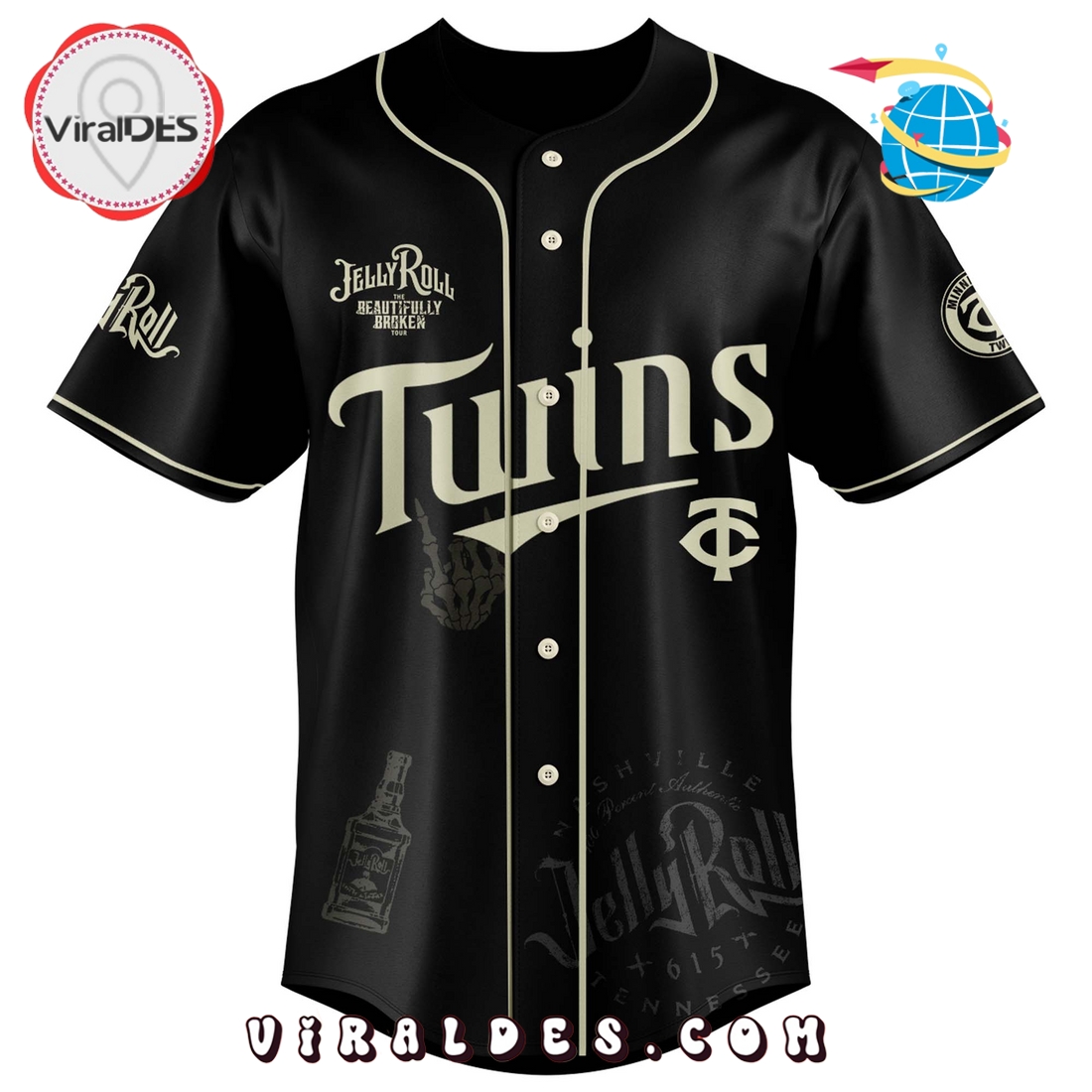 Minnesota Twins x Jelly Roll Tour Baseball Jersey Minnesota Twins x Jelly Roll Tour Baseball Jersey