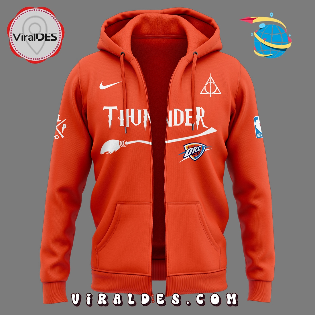 OKC Thunder x Harry Potter Night 2025 Orange Hoodie OKC Thunder x Harry Potter Night 2025 Orange Hoodie