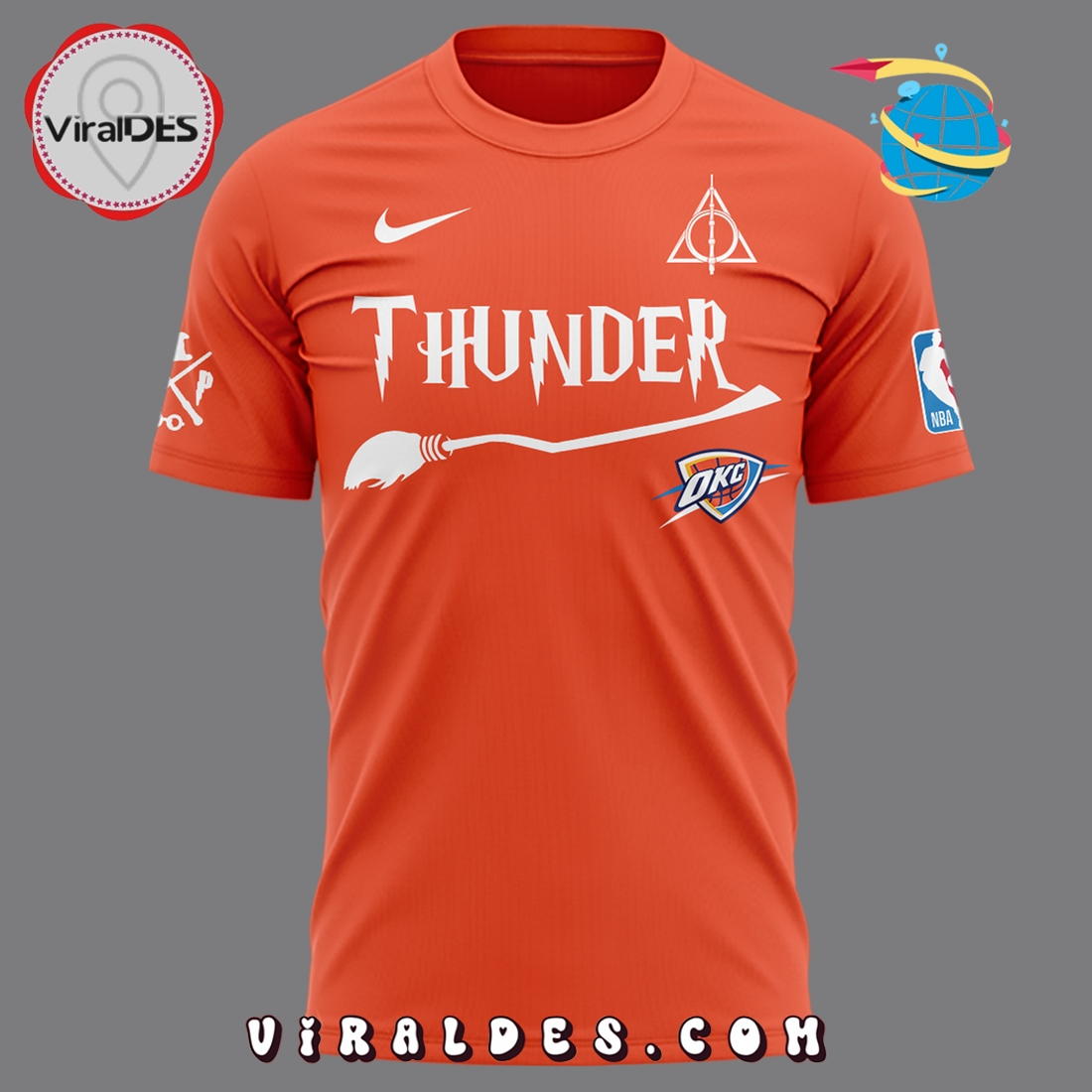 OKC Thunder x Harry Potter Night 2025 Orange Hoodie OKC Thunder x Harry Potter Night 2025 Orange Hoodie