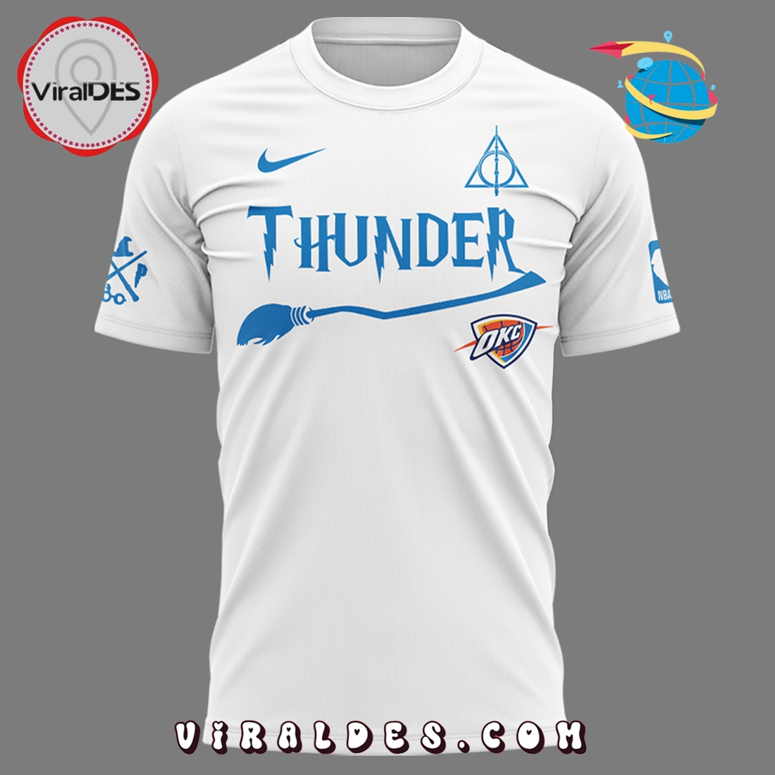 OKC Thunder x Harry Potter Night 2025 White Hoodie OKC Thunder x Harry Potter Night 2025 White Hoodie
