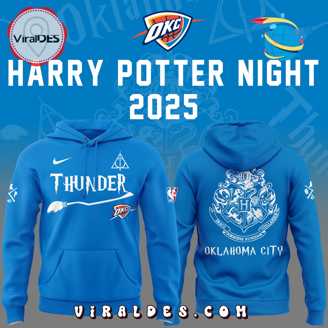 OKC Thunder x Harry Potter Night Blue Hoodie, Long Pants OKC Thunder x Harry Potter Night Blue Hoodie, Long Pants