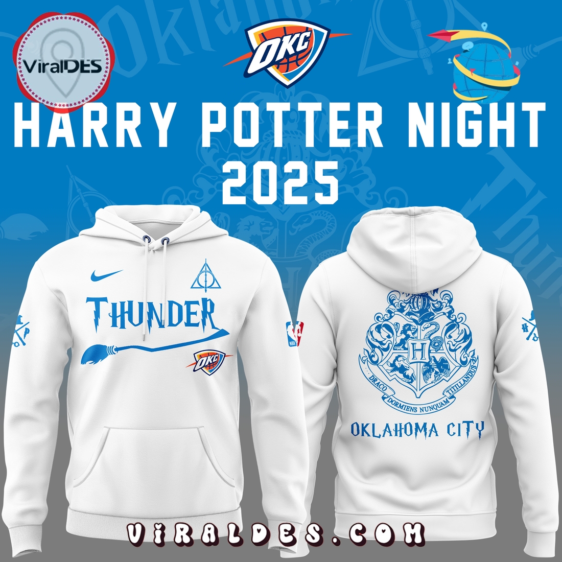 OKC Thunder x Harry Potter Night White Hoodie, Long Pants OKC Thunder x Harry Potter Night White Hoodie, Long Pants