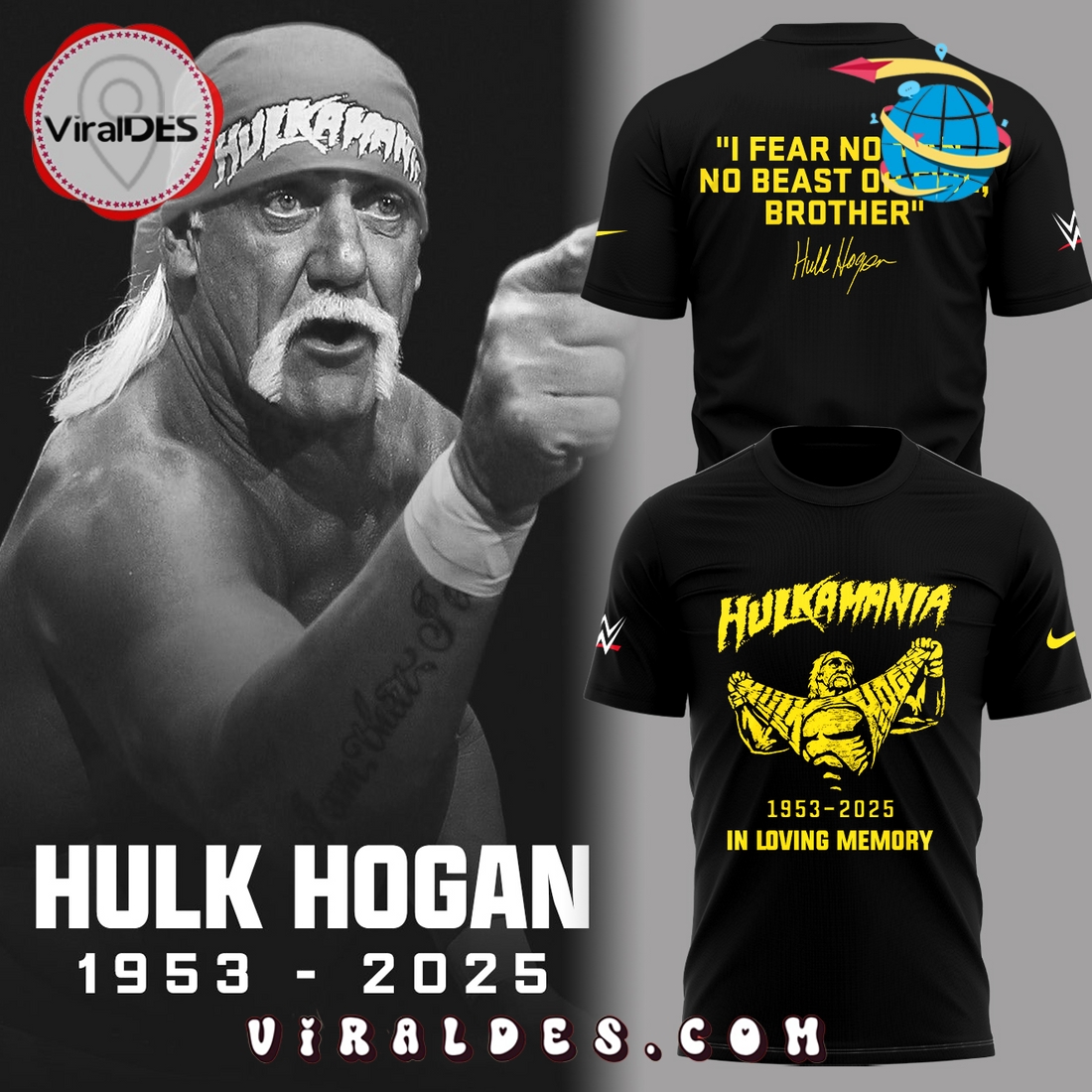 Premium R.I.P Hulk Hogan 1953-2025 Hoodie Premium R.I.P Hulk Hogan 1953-2025 Hoodie