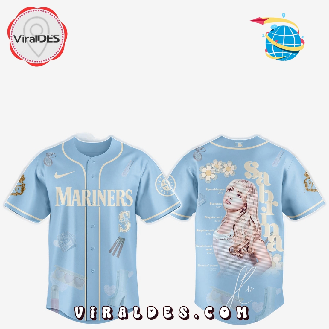 Seattle Mariners MLB x Sabrina Carpenter 2025 Baseball Jersey Seattle Mariners MLB x Sabrina Carpenter 2025 Baseball Jersey