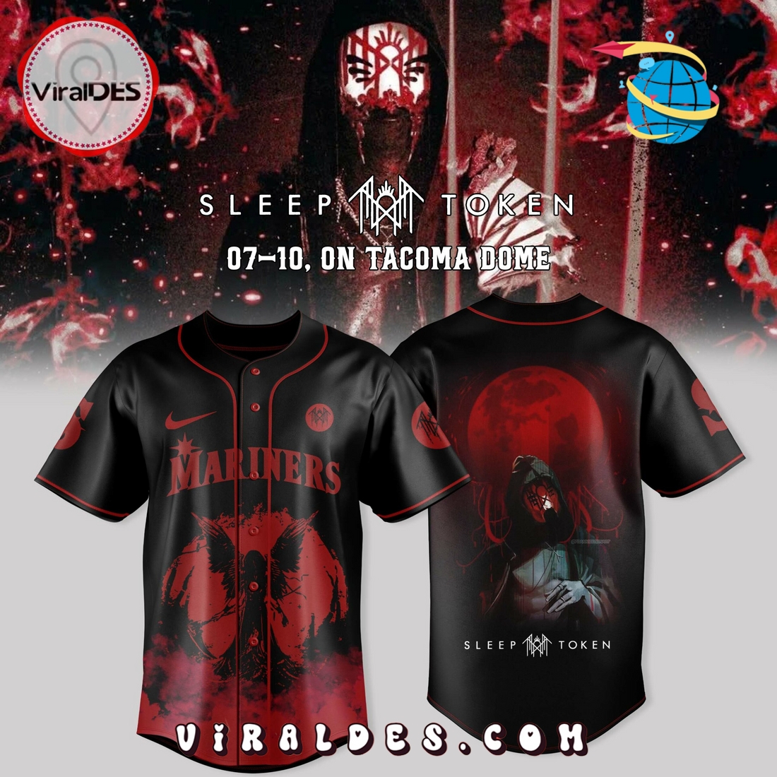 Seattle Mariners x Sleep Token 2025 Baseball Jersey Seattle Mariners x Sleep Token 2025 Baseball Jersey