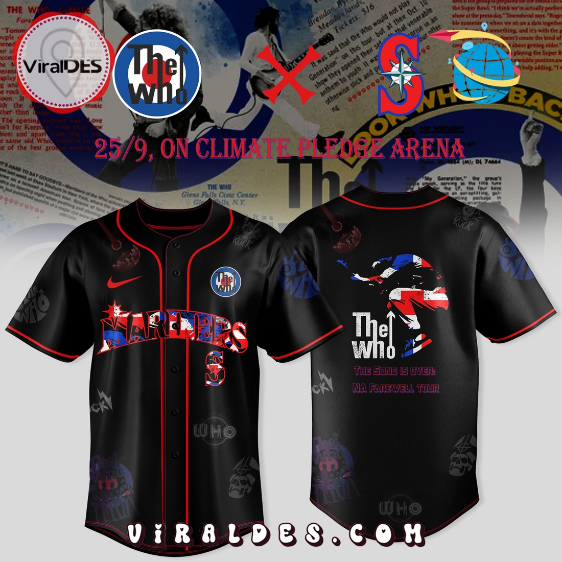 Seattle Mariners x The Who NA Farewell Tour Jersey Seattle Mariners x The Who NA Farewell Tour Jersey