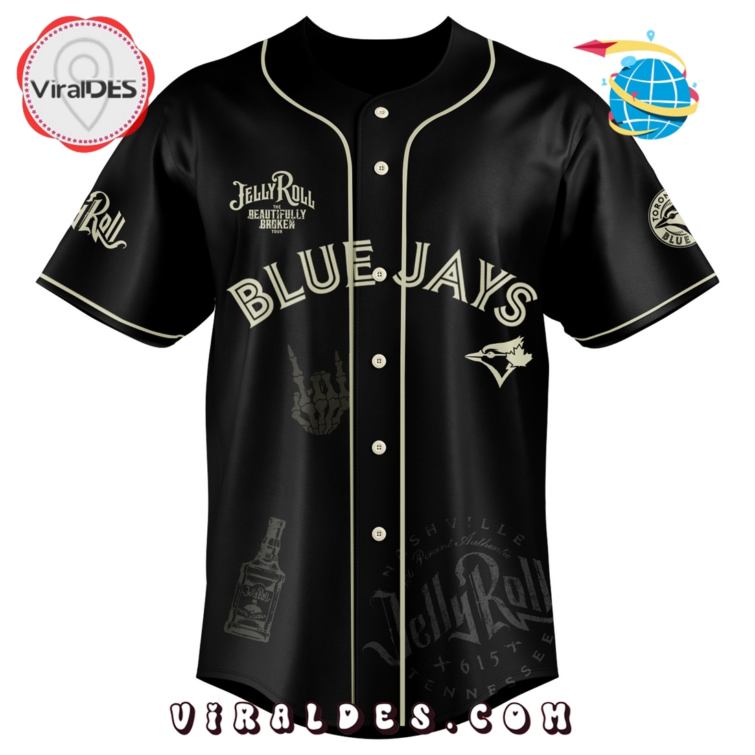 Toronto Blue Jays x Jelly Roll Tour Baseball Jersey Toronto Blue Jays x Jelly Roll Tour Baseball Jersey