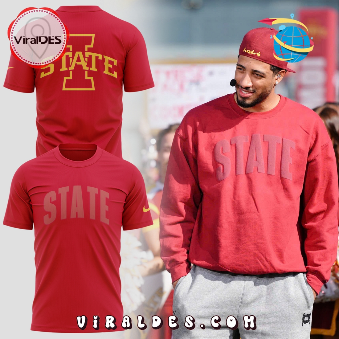 2025 Iowa State Cyclones Football Red Hoodie 2025 Iowa State Cyclones Football Red Hoodie