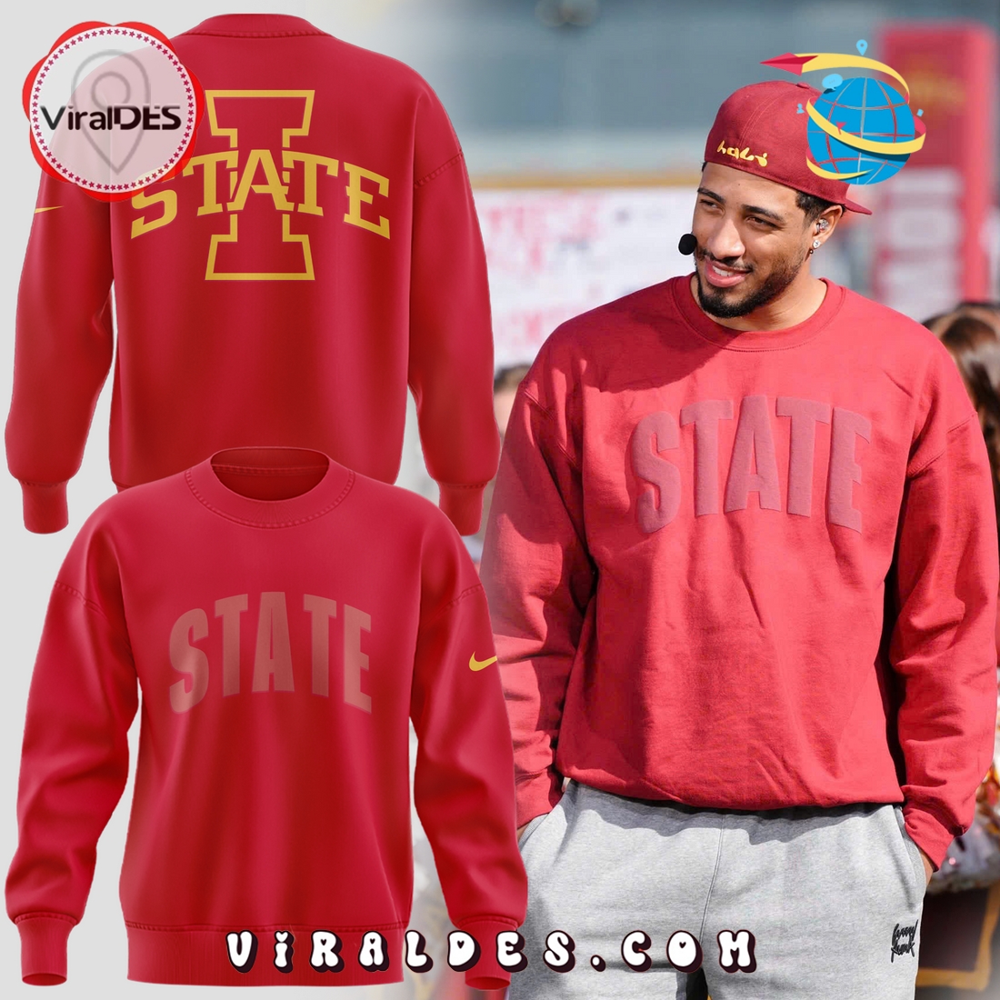 2025 Iowa State Cyclones Football Red Hoodie 2025 Iowa State Cyclones Football Red Hoodie