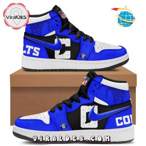Indianapolis Colts Football Blue Air Jordan 1 Sneakers