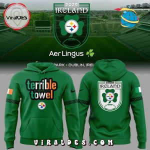 Pittsburgh Steelers Dublin Game 2025 Green Hoodie