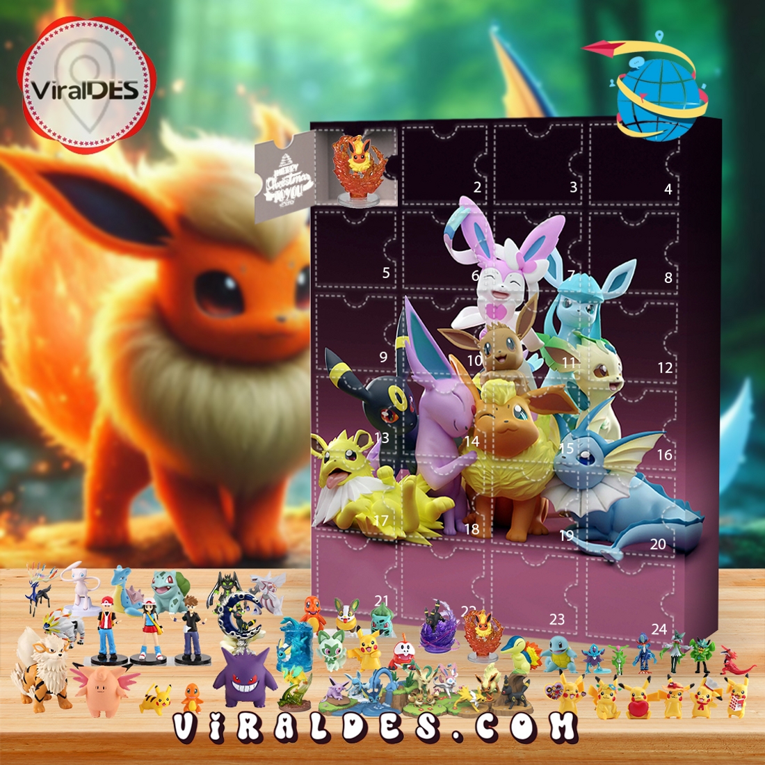 Flareon Pokémon Advent Calendar, 24 Gifts Are In It Flareon Pokémon Advent Calendar, 24 Gifts Are In It