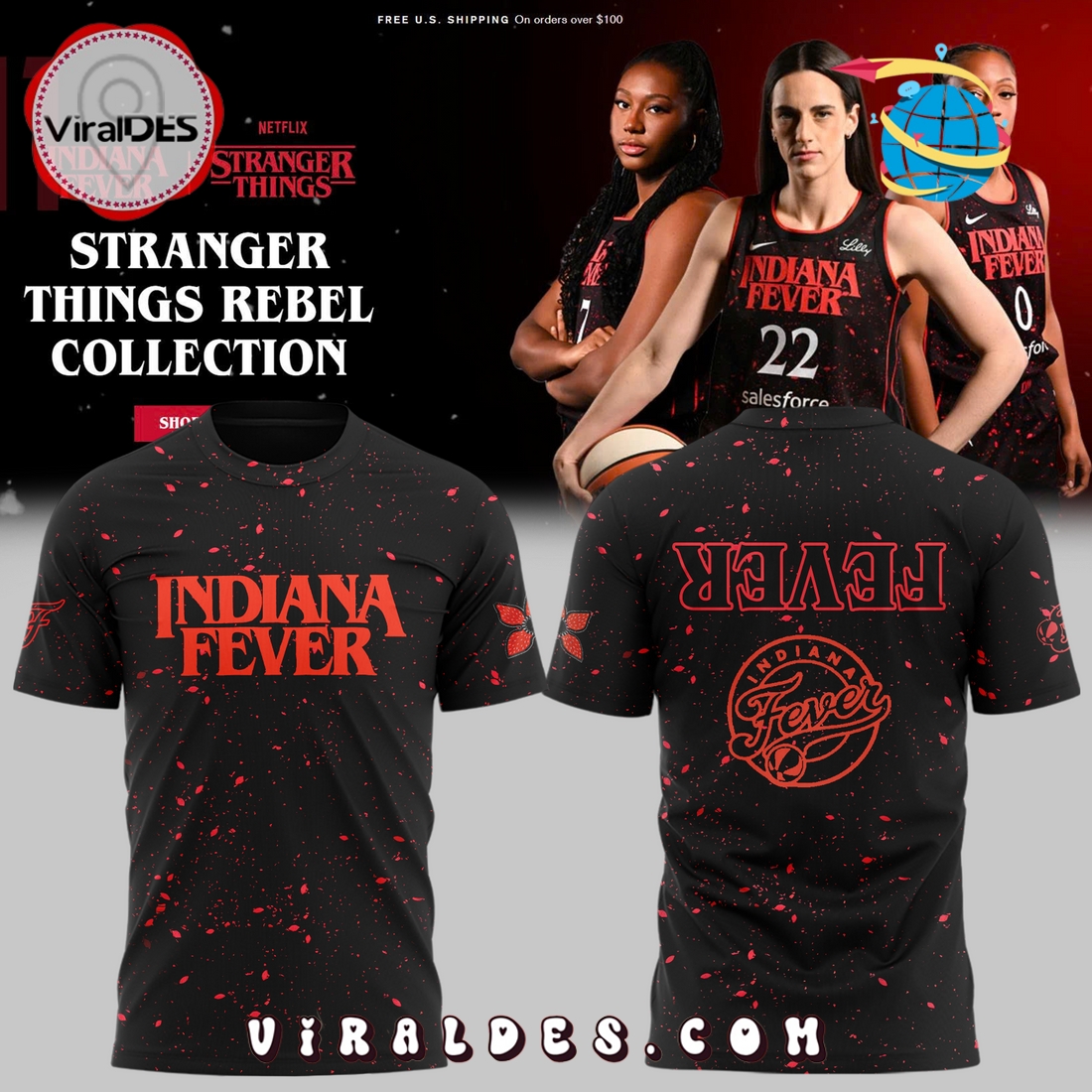 Indiana Fever Stranger Things Rebel Swingman Hoodie Indiana Fever Stranger Things Rebel Swingman Hoodie