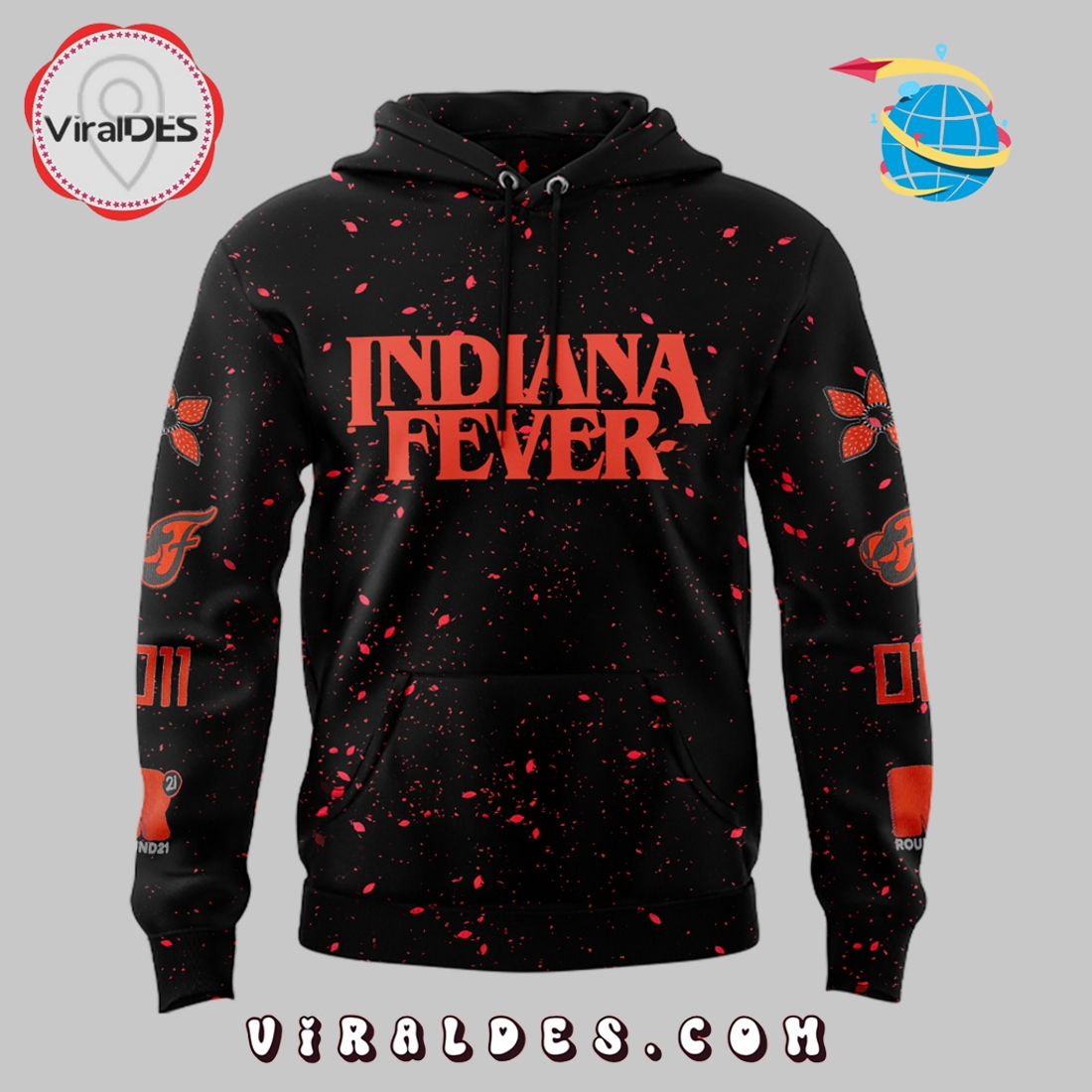 Indiana Fever Stranger Things Rebel Swingman Hoodie Indiana Fever Stranger Things Rebel Swingman Hoodie