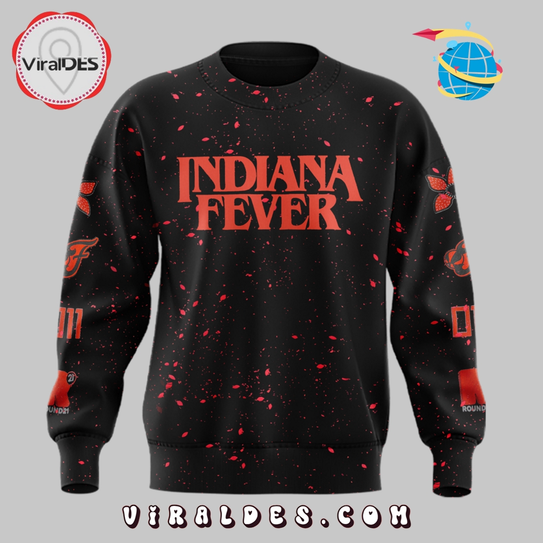 Indiana Fever Stranger Things Rebel Swingman Hoodie Indiana Fever Stranger Things Rebel Swingman Hoodie