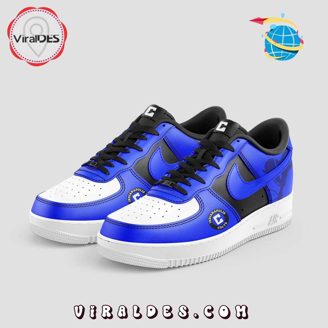 Indianapolis Colts Football Blue Air Force 1 Sneakers Indianapolis Colts Football Blue Air Force 1 Sneakers