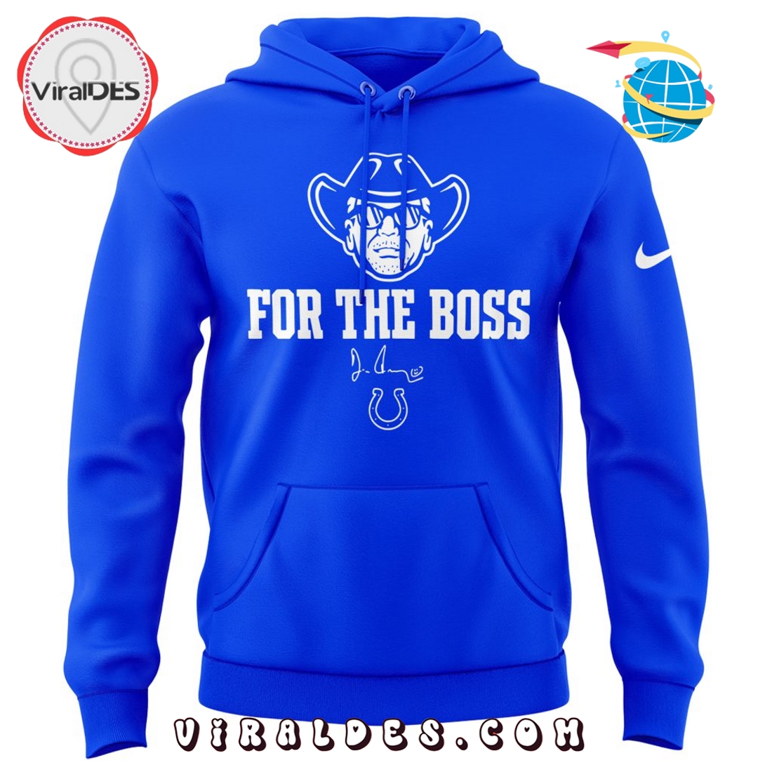 Indianapolis Colts For the Boss Blue Hoodie, Cap Indianapolis Colts For the Boss Blue Hoodie, Cap