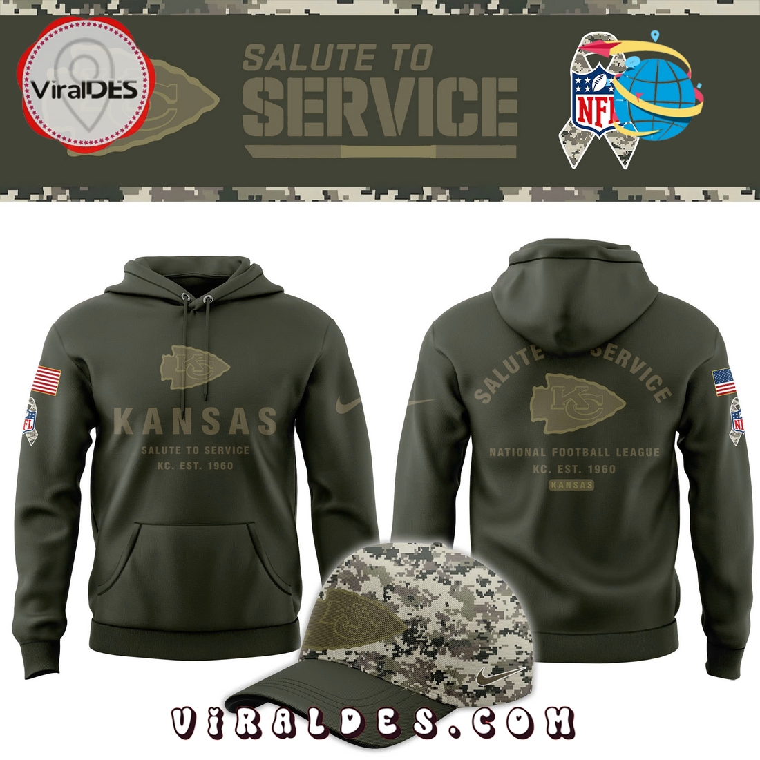 Kansas City Chiefs Salute To Service Combo Hoodie, Long Pants Kansas City Chiefs Salute To Service Combo Hoodie, Long Pants