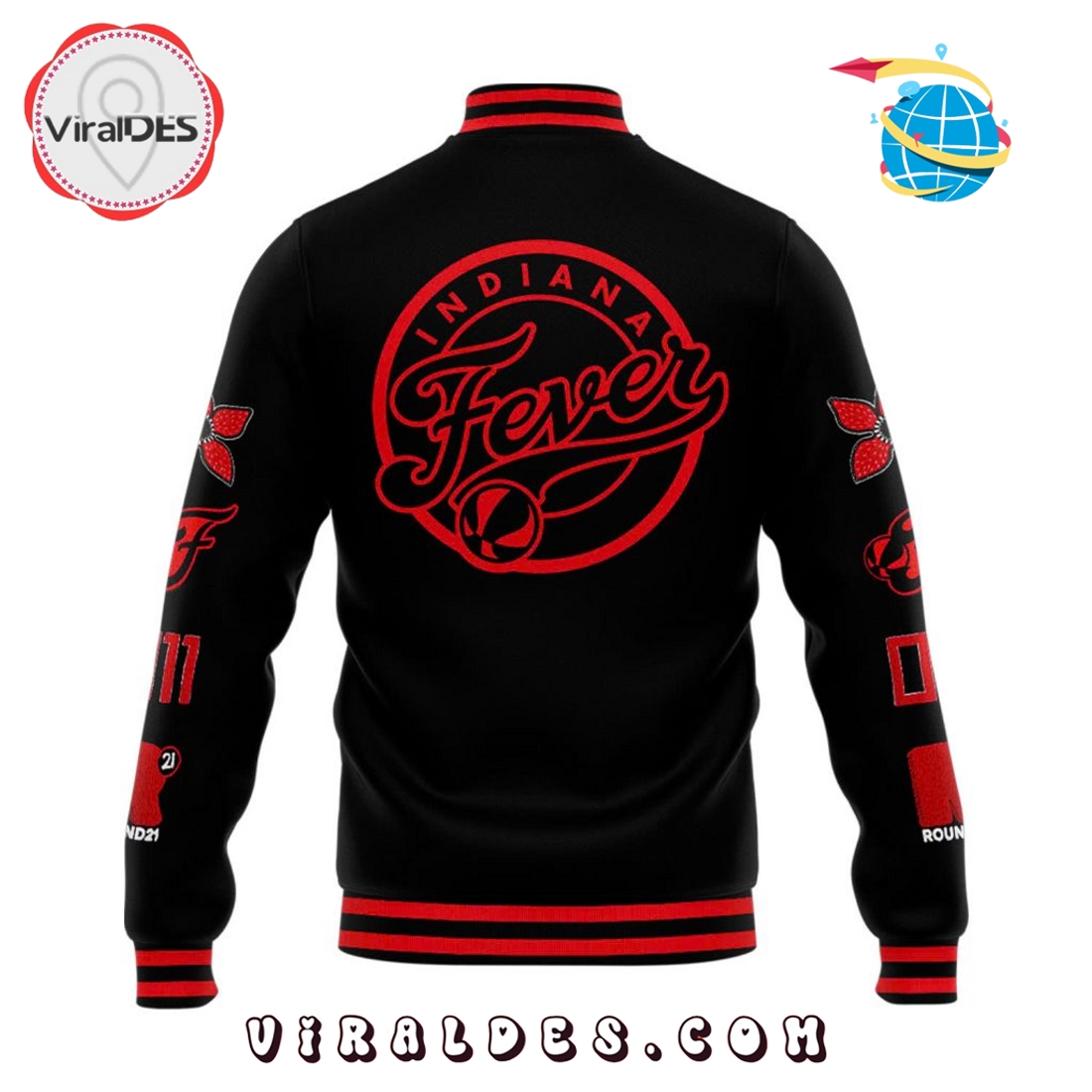 Men’s Indiana Fever Stranger Things Baseball Jacket Men’s Indiana Fever Stranger Things Baseball Jacket