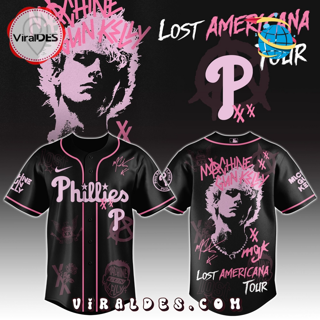 MGK x Philadelphia Phillies Men’s Baseball Jersey – Limited 2025 MGK x Philadelphia Phillies Men’s Baseball Jersey – Limited 2025