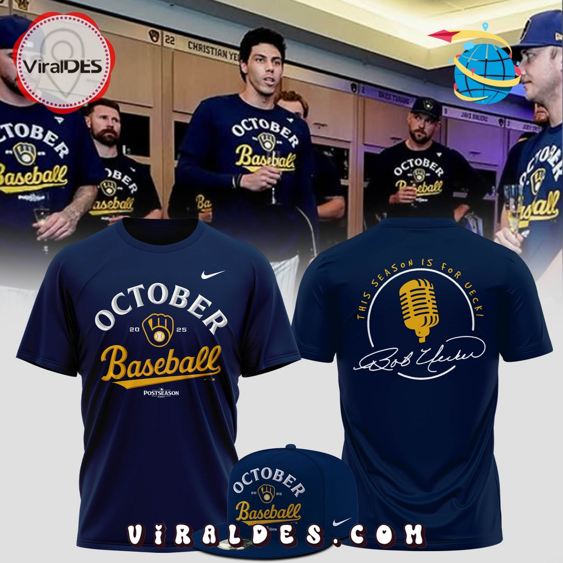 Milwaukee Brewers 2025 October Ready Hoodie, Cap Milwaukee Brewers 2025 October Ready Hoodie, Cap