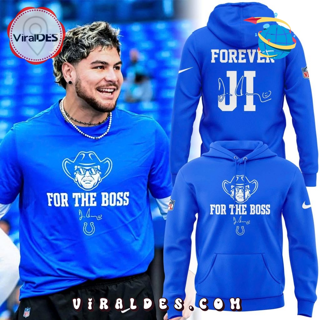 New Forever Indianapolis Colts For the Boss Hoodie New Forever Indianapolis Colts For the Boss Hoodie