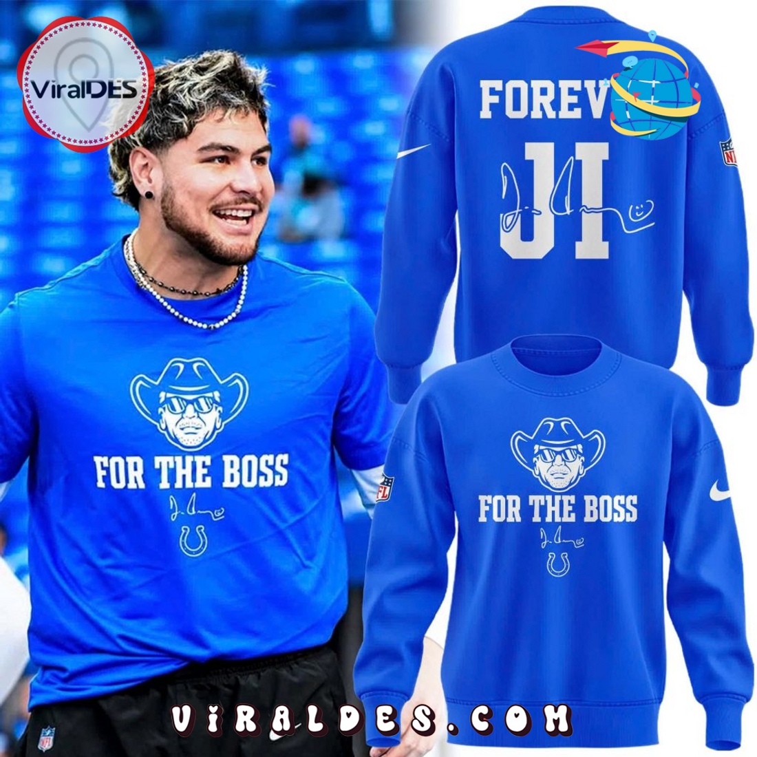 New Forever Indianapolis Colts For the Boss Hoodie New Forever Indianapolis Colts For the Boss Hoodie