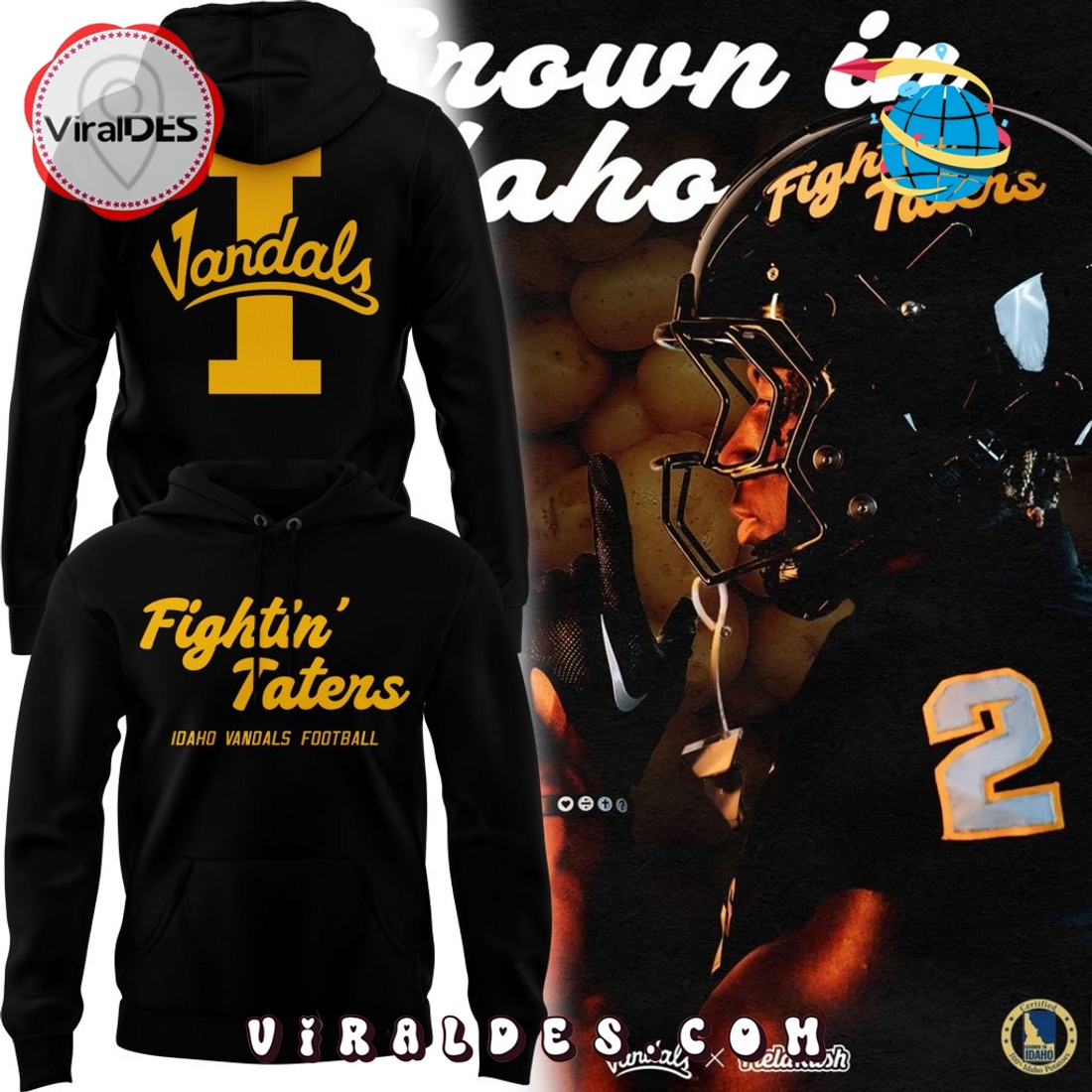 New Vandal Football Black Hoodie, Long Pant New Vandal Football Black Hoodie, Long Pant