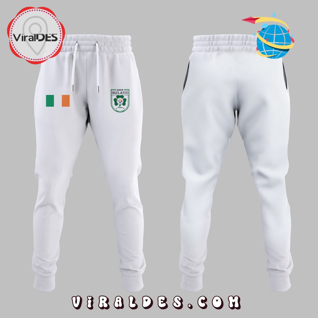 Pittsburgh Steelers Dublin Game 2025 White Hoodie, Long Pants Pittsburgh Steelers Dublin Game 2025 White Hoodie, Long Pants