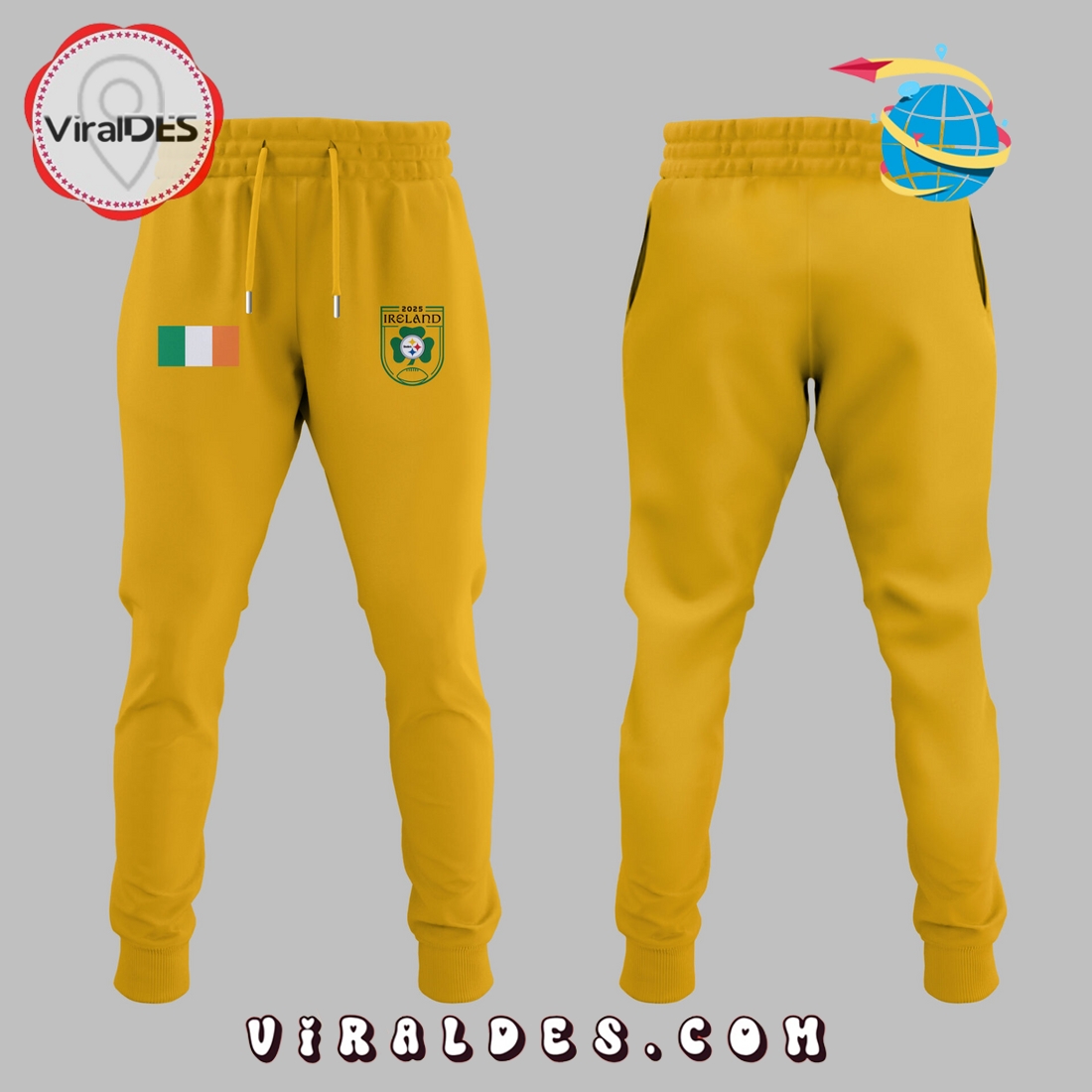Pittsburgh Steelers Dublin Game 2025 Yellow Hoodie, Long Pants Pittsburgh Steelers Dublin Game 2025 Yellow Hoodie, Long Pants