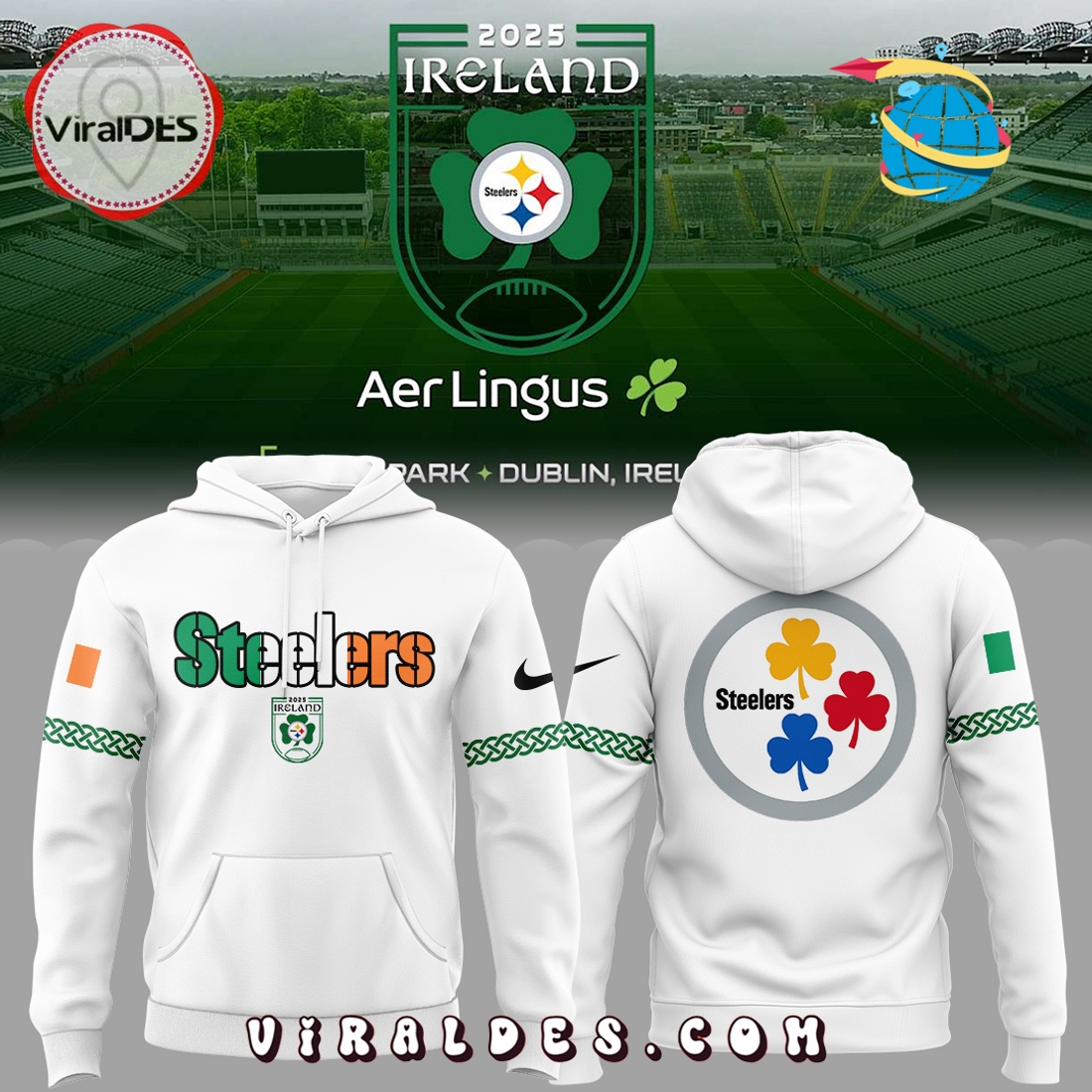 Pittsburgh Steelers Dublin Game Limited Edition Hoodie, Long Pants Pittsburgh Steelers Dublin Game Limited Edition Hoodie, Long Pants