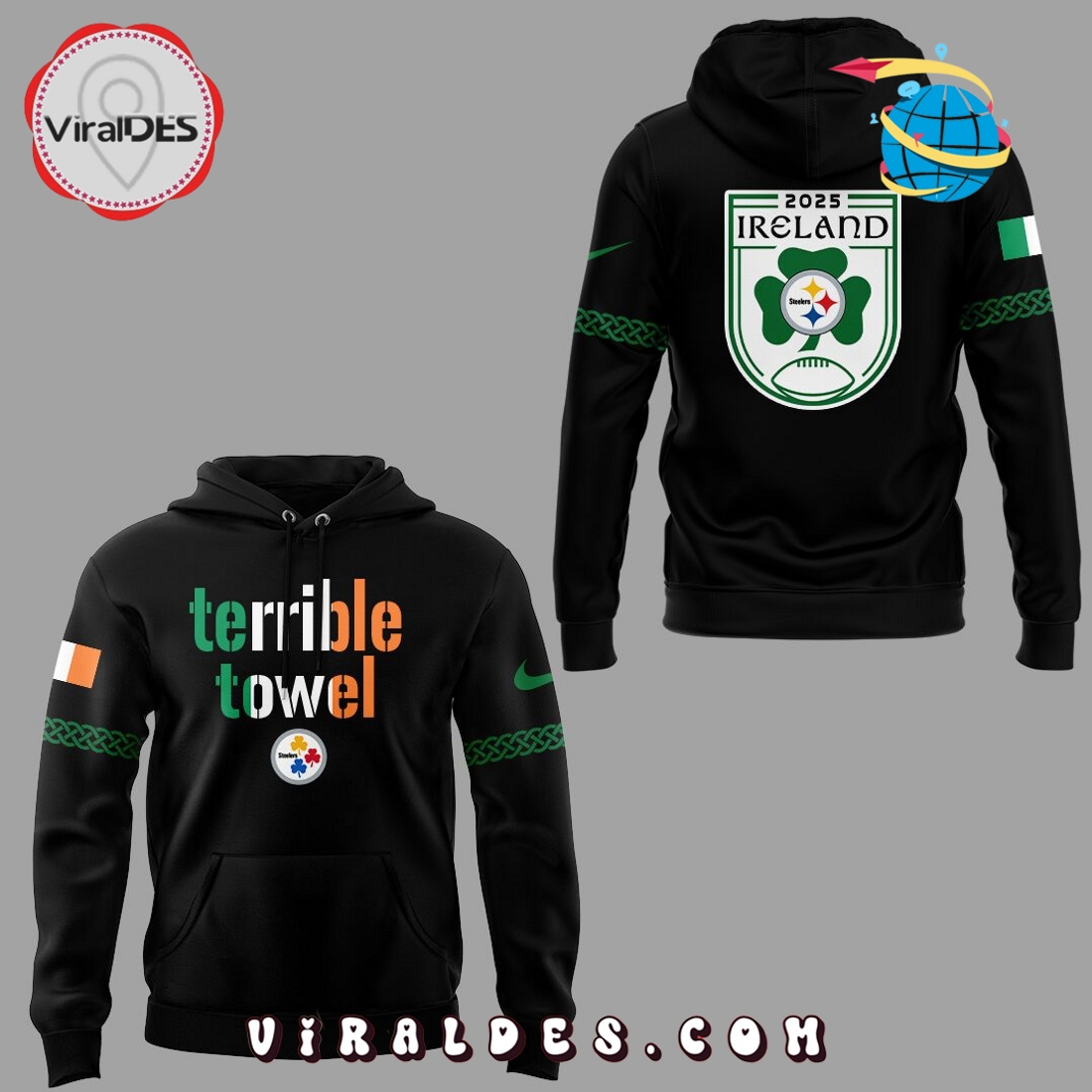 Pittsburgh Steelers Dublin Game Special Edition Hoodie Pittsburgh Steelers Dublin Game Special Edition Hoodie