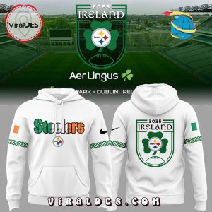 Pittsburgh Steelers Dublin Game White Hoodie 2025