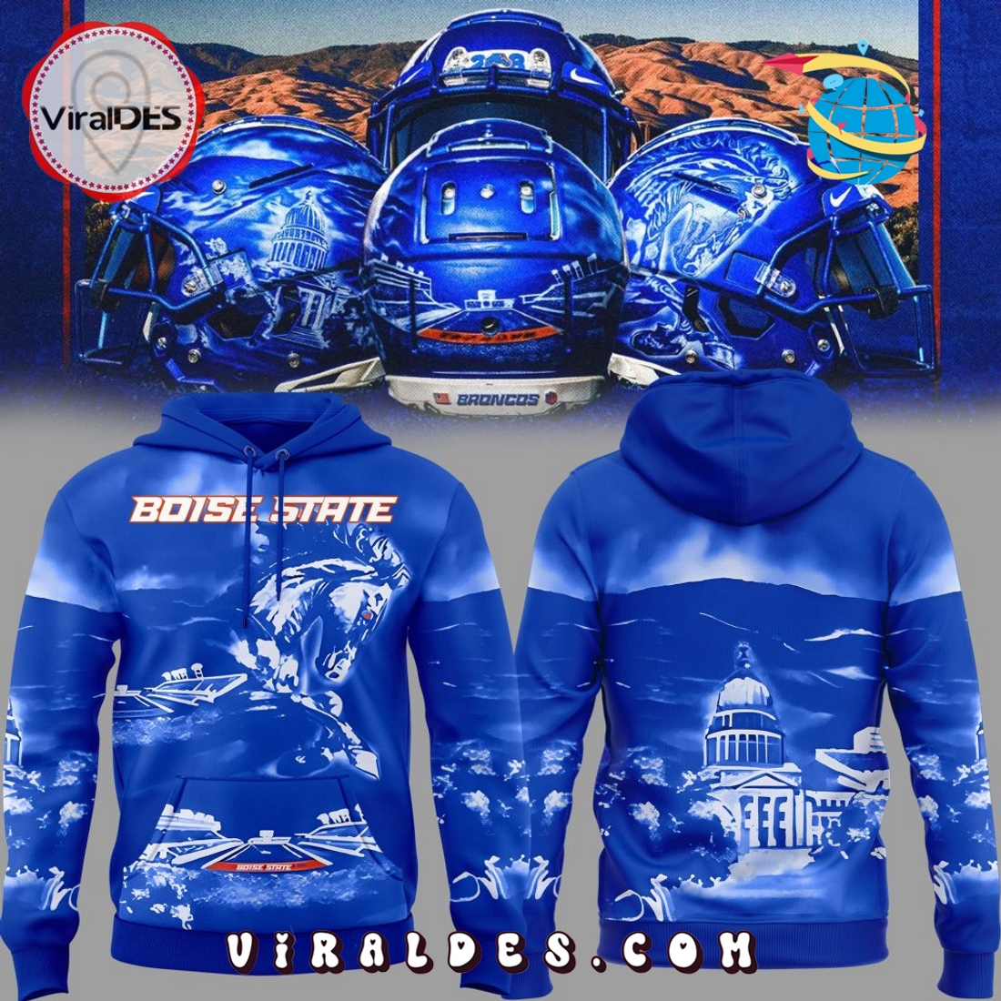 The Blue Boise State Broncos Football Hoodie The Blue Boise State Broncos Football Hoodie