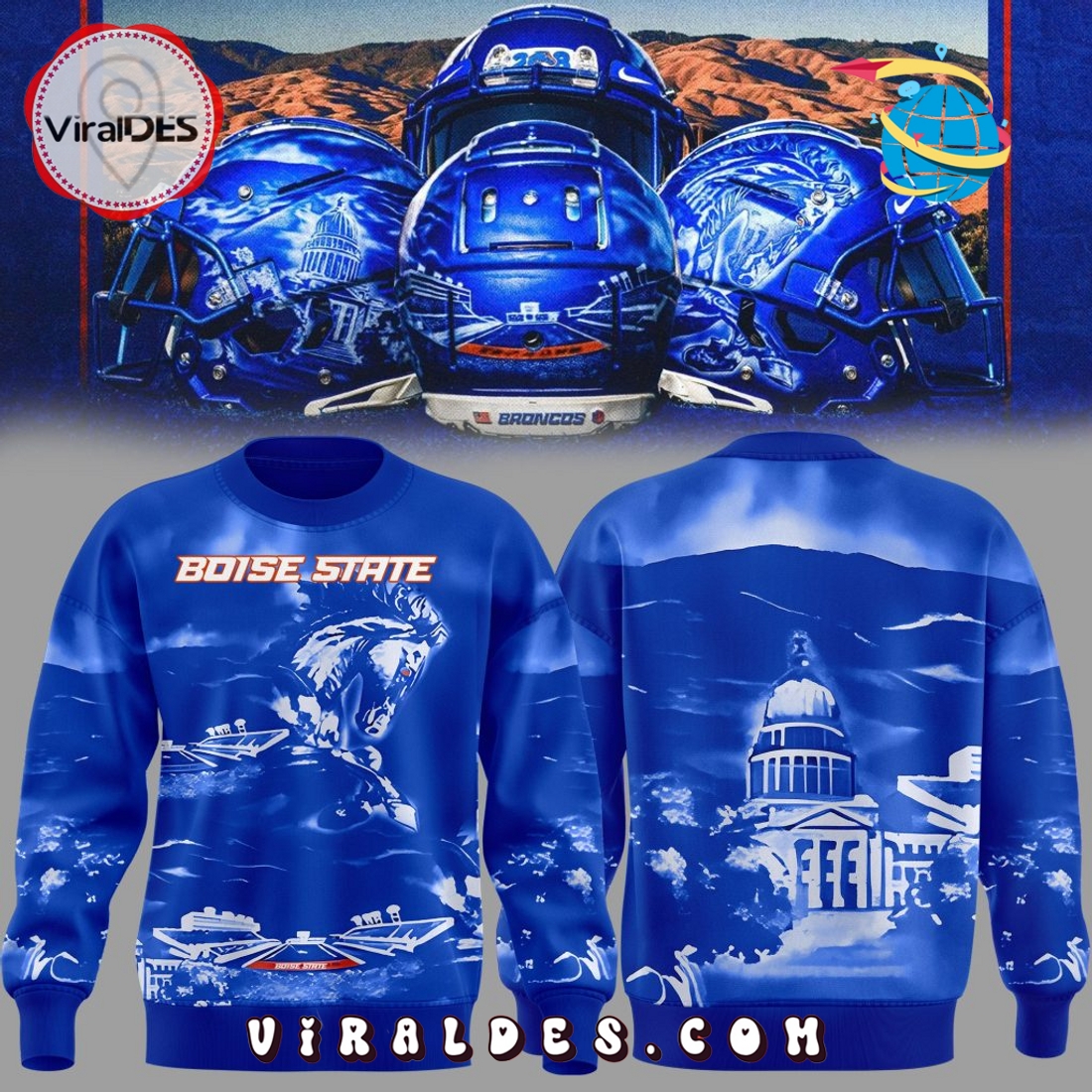 The Blue Boise State Broncos Football Hoodie The Blue Boise State Broncos Football Hoodie