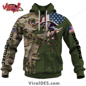 Baltimore Ravens NFL Veteran’s Day Design Hoodie 2025