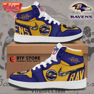 Baltimore Ravens Nike Custom Air Jordan 1 Sneakers