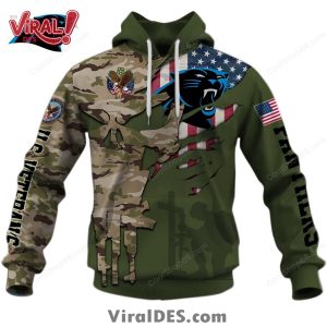Carolina Panthers NFL Veteran’s Day Design Hoodie 2025