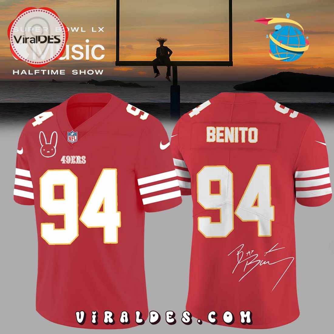 All NFL Team x Bad Bunny Super Bowl Football Jersey 2025 All NFL Team x Bad Bunny Super Bowl Football Jersey 2025