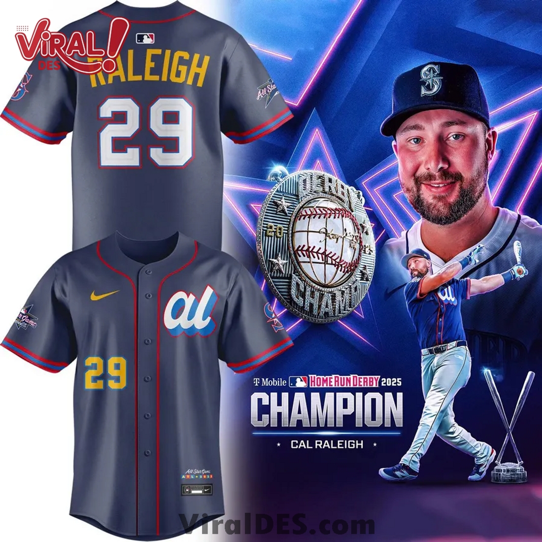 American League Cal Raleigh Navy 2025 All-Star Edition Jersey American League Cal Raleigh Navy 2025 All-Star Edition Jersey