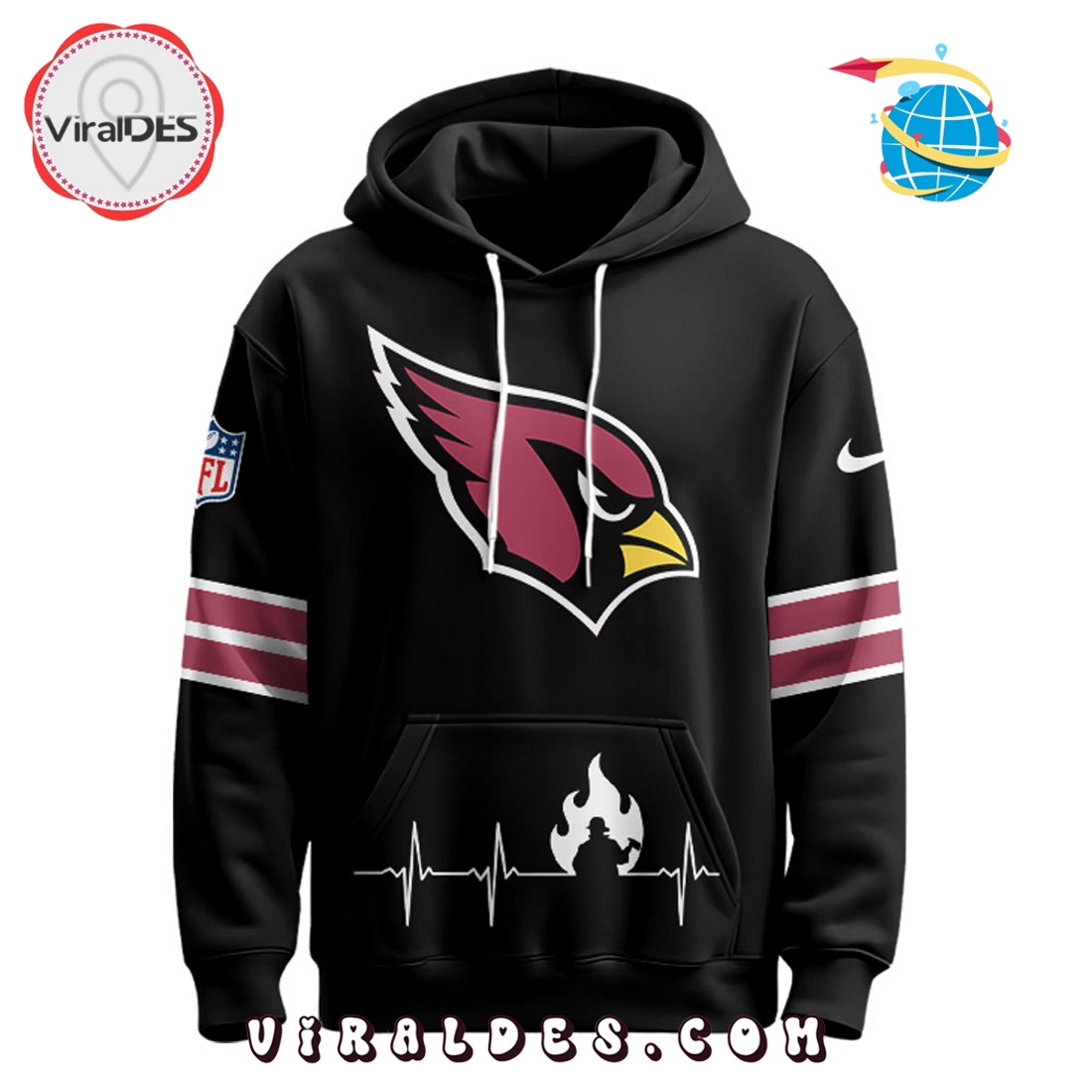 Arizona Cardinals x Firefighter Appreciation Night Game Hoodie 2025 Arizona Cardinals x Firefighter Appreciation Night Game Hoodie 2025
