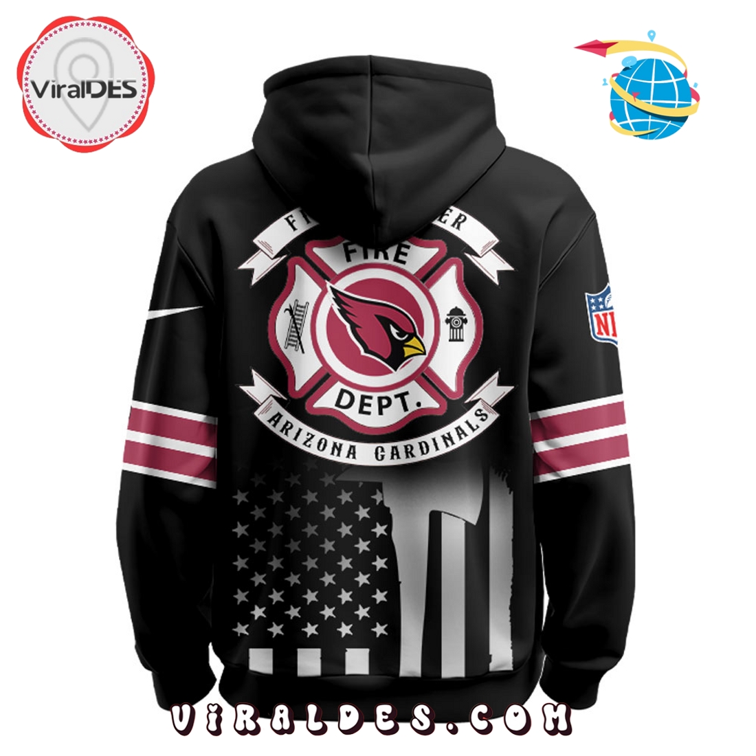 Arizona Cardinals x Firefighter Appreciation Night Game Hoodie 2025 Arizona Cardinals x Firefighter Appreciation Night Game Hoodie 2025
