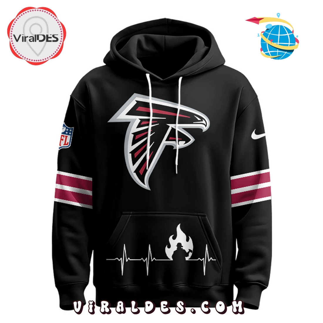 Atlanta Falcons x Firefighter Appreciation Night Game Hoodie 2025 Atlanta Falcons x Firefighter Appreciation Night Game Hoodie 2025