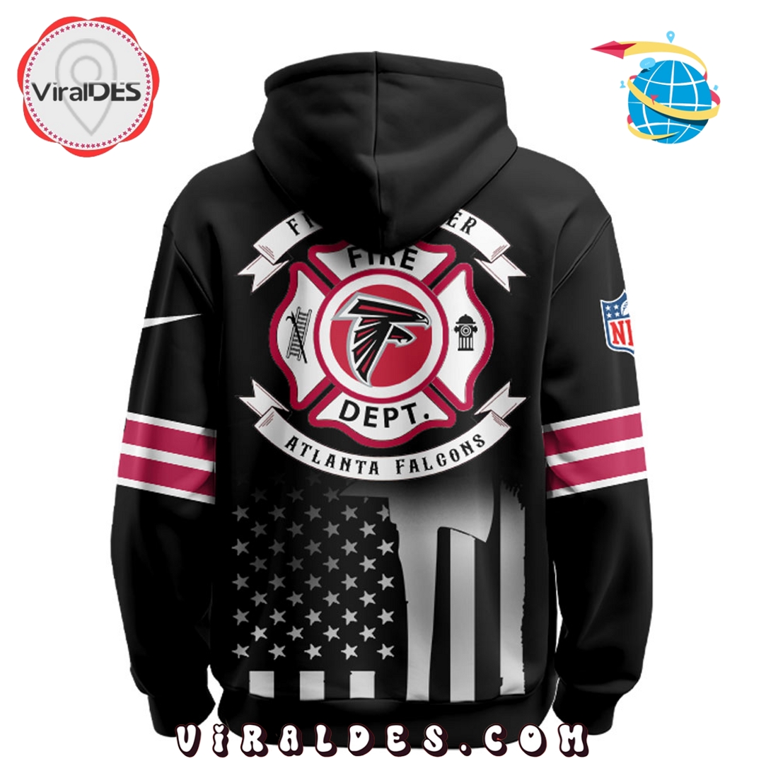 Atlanta Falcons x Firefighter Appreciation Night Game Hoodie 2025 Atlanta Falcons x Firefighter Appreciation Night Game Hoodie 2025