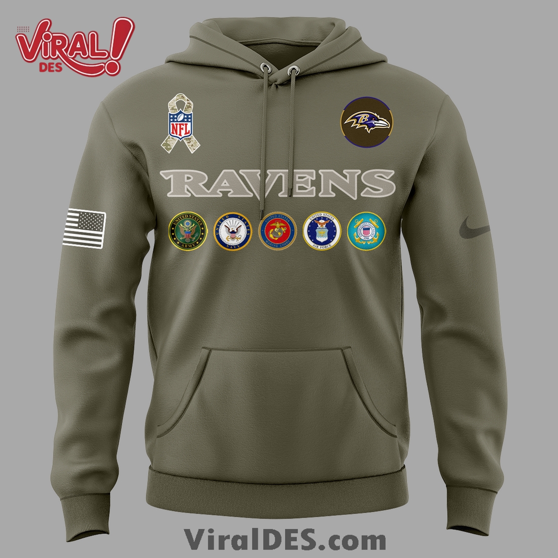 Baltimore Ravens Salute to Service Hoodie 2025 Baltimore Ravens Salute to Service Hoodie 2025